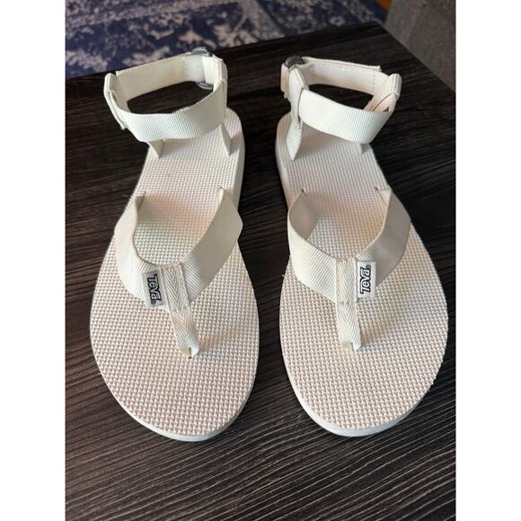 Teva Original Universal Slim Sandals in Bright White Sz. 10 - Picture 1 of 7